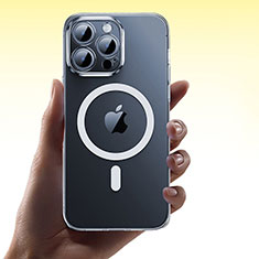 Funda Silicona Ultrafina Transparente con Mag-Safe Magnetic M01 para Apple iPhone 15 Pro Claro