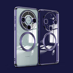 Funda Silicona Ultrafina Transparente con Mag-Safe Magnetic P01 para Huawei Mate 60 Morado