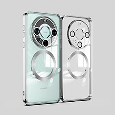 Funda Silicona Ultrafina Transparente con Mag-Safe Magnetic P01 para Huawei Mate 60 Plata