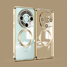 Funda Silicona Ultrafina Transparente con Mag-Safe Magnetic P01 para Huawei Mate 60 Pro Oro