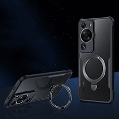 Funda Silicona Ultrafina Transparente con Mag-Safe Magnetic P02 para Huawei P60 Pro Negro