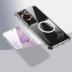 Funda Silicona Ultrafina Transparente con Mag-Safe Magnetic QK1 para Huawei P60 Claro