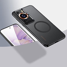 Funda Silicona Ultrafina Transparente con Mag-Safe Magnetic QK1 para Huawei P60 Pro Negro