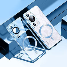 Funda Silicona Ultrafina Transparente con Mag-Safe Magnetic S01 para Huawei P60 Azul Cielo