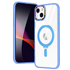 Funda Silicona Ultrafina Transparente con Mag-Safe Magnetic SD1 para Apple iPhone 15 Plus Azul Cielo