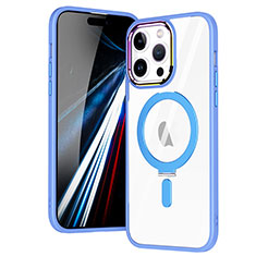 Funda Silicona Ultrafina Transparente con Mag-Safe Magnetic SD1 para Apple iPhone 15 Pro Max Azul Cielo