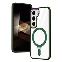 Funda Silicona Ultrafina Transparente con Mag-Safe Magnetic SD1 para Samsung Galaxy S24 5G Verde