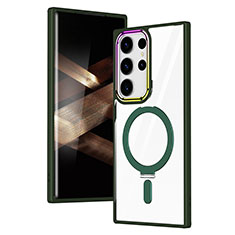 Funda Silicona Ultrafina Transparente con Mag-Safe Magnetic SD1 para Samsung Galaxy S24 Ultra 5G Verde