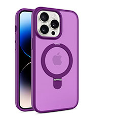 Funda Silicona Ultrafina Transparente con Mag-Safe Magnetic T02 para Apple iPhone 14 Pro Morado