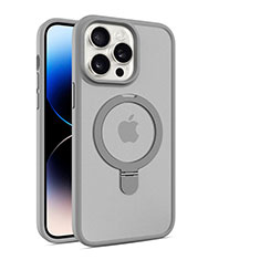 Funda Silicona Ultrafina Transparente con Mag-Safe Magnetic T02 para Apple iPhone 15 Pro Gris Oscuro