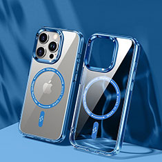 Funda Silicona Ultrafina Transparente con Mag-Safe Magnetic TB1 para Apple iPhone 15 Pro Azul