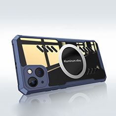 Funda Silicona Ultrafina Transparente con Mag-Safe Magnetic XD1 para Apple iPhone 14 Plus Azul
