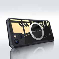 Funda Silicona Ultrafina Transparente con Mag-Safe Magnetic XD1 para Apple iPhone 15 Plus Negro