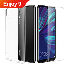 Funda Silicona Ultrafina Transparente con Protector de Pantalla para Huawei Enjoy 9 Claro