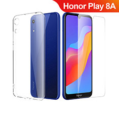 Funda Silicona Ultrafina Transparente con Protector de Pantalla para Huawei Honor Play 8A Claro
