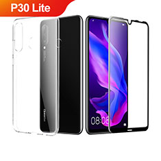 Funda Silicona Ultrafina Transparente con Protector de Pantalla para Huawei P30 Lite XL Claro