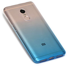 Funda Silicona Ultrafina Transparente Gradiente G01 para Xiaomi Redmi Note 4 Standard Edition Azul