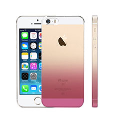 Funda Silicona Ultrafina Transparente Gradiente para Apple iPhone SE Rosa