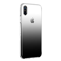 Funda Silicona Ultrafina Transparente Gradiente para Apple iPhone X Negro