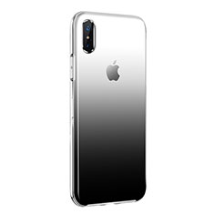 Funda Silicona Ultrafina Transparente Gradiente para Apple iPhone Xs Max Negro