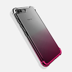 Funda Silicona Ultrafina Transparente Gradiente para Huawei Honor View 10 Rosa