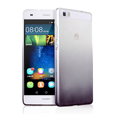 Funda Silicona Ultrafina Transparente Gradiente para Huawei P8 Lite Gris