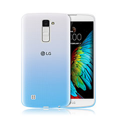 Funda Silicona Ultrafina Transparente Gradiente para LG K10 Azul