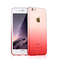 Funda Silicona Ultrafina Transparente Gradiente Z01 para Apple iPhone 6S Plus Rojo