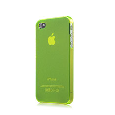 Funda Silicona Ultrafina Transparente Mate para Apple iPhone 4 Verde