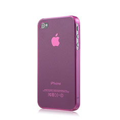 Funda Silicona Ultrafina Transparente Mate para Apple iPhone 4S Rosa