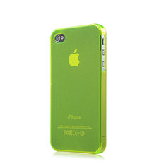 Funda Silicona Ultrafina Transparente Mate para Apple iPhone 4S Verde
