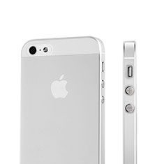 Funda Silicona Ultrafina Transparente Mate para Apple iPhone 5 Blanco