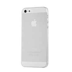 Funda Silicona Ultrafina Transparente Mate para Apple iPhone 5S Blanco