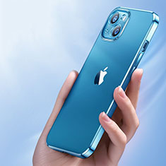 Funda Silicona Ultrafina Transparente para Apple iPhone 14 Azul