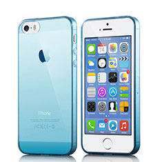 Funda Silicona Ultrafina Transparente para Apple iPhone 5 Azul
