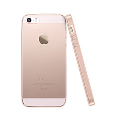 Funda Silicona Ultrafina Transparente para Apple iPhone 5S Rosa