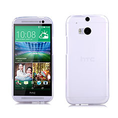 Funda Silicona Ultrafina Transparente para HTC One M8 Blanco