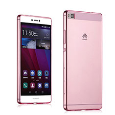 Funda Silicona Ultrafina Transparente para Huawei P8 Rosa