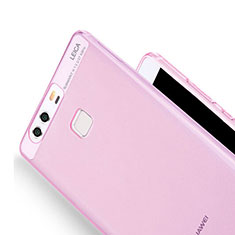 Funda Silicona Ultrafina Transparente para Huawei P9 Plus Rosa