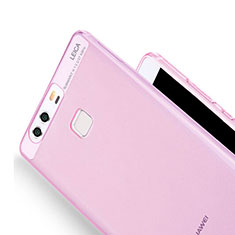 Funda Silicona Ultrafina Transparente para Huawei P9 Rosa