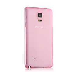 Funda Silicona Ultrafina Transparente para Samsung Galaxy Note 4 Duos N9100 Dual SIM Rosa