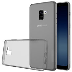 Funda Silicona Ultrafina Transparente T02 para Samsung Galaxy A8+ A8 Plus (2018) A730F Gris