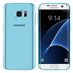 Funda Silicona Ultrafina Transparente T07 para Samsung Galaxy S7 Edge G935F Azul