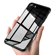 Funda Silicona Ultrafina Transparente T19 para Apple iPhone 7 Negro