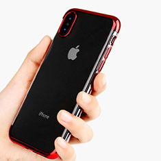 Funda Silicona Ultrafina Transparente V11 para Apple iPhone Xs Max Rojo