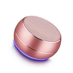Mini Altavoz Portatil Bluetooth Inalambrico Altavoces Estereo para LG Q52 Oro Rosa
