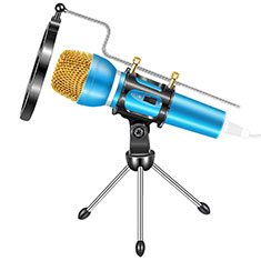 Mini Microfono Estereo de 3.5 mm con Soporte M03 para Huawei Mate RS Azul