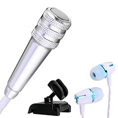 Mini Microfono Estereo de 3.5 mm con Soporte M08 para Huawei Mate 10 Plata