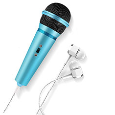 Mini Microfono Estereo de 3.5 mm M05 para Apple iPhone 13 Pro Azul Cielo