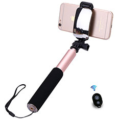 Palo Selfie Stick Bluetooth Disparador Remoto Extensible Universal S13 para Samsung Galaxy M13 4G Oro Rosa